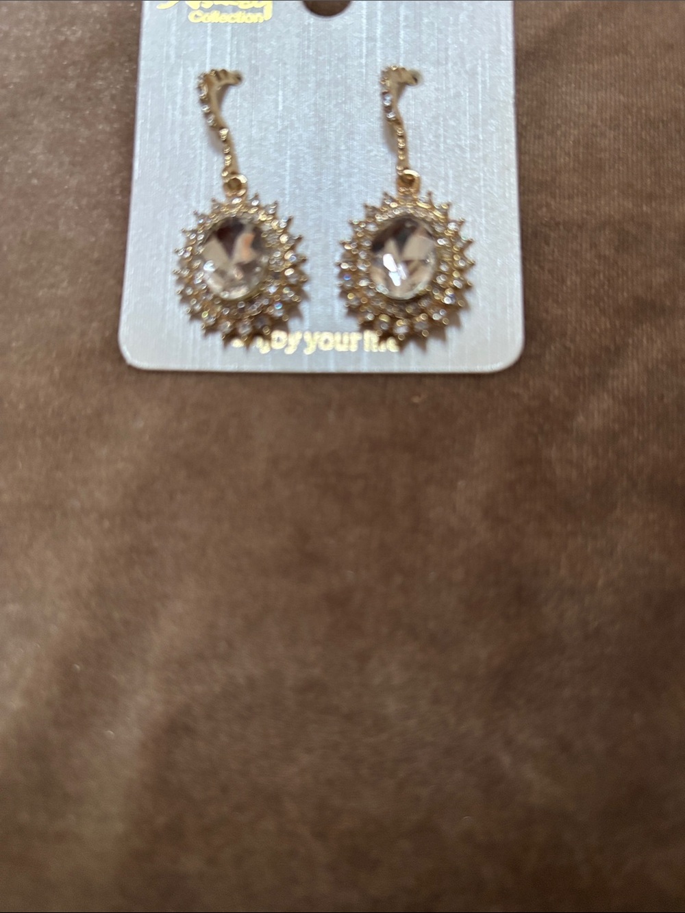 Radiant Gold & Clear Crystal Sunburst Drop Earrings